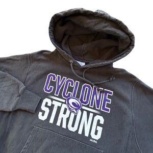 Champion Reverse Weave Cyclone Strong Hoodie Gray Purple Mens Medium Sweatshirt